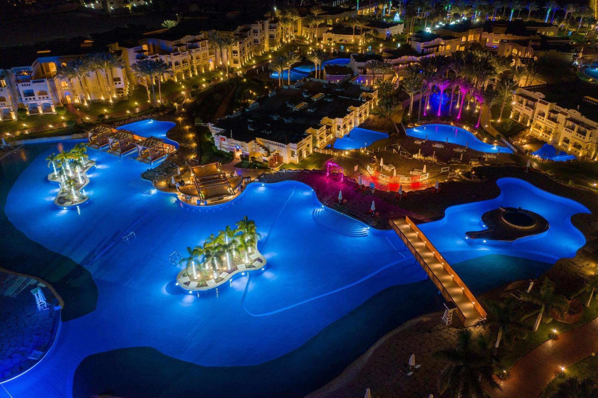 Rixos Sharm El Sheikh (Adults Only) Hotel Exterior photo Aerial view of the resort at night